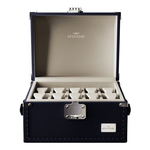 Coffret à montres - Taurillon bleu nuit